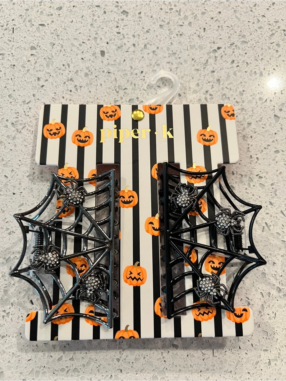 Piper Black Spiderweb Rhinestone Hair Clips
